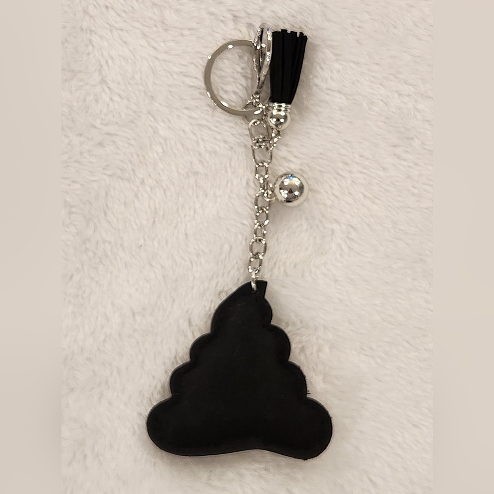Multicolor Colorful Rhinestone Poo Emoji Keychain Bag Charm - Picture 3 of 4